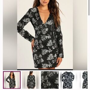 Lulu's Black and Silver Shimmer Dress